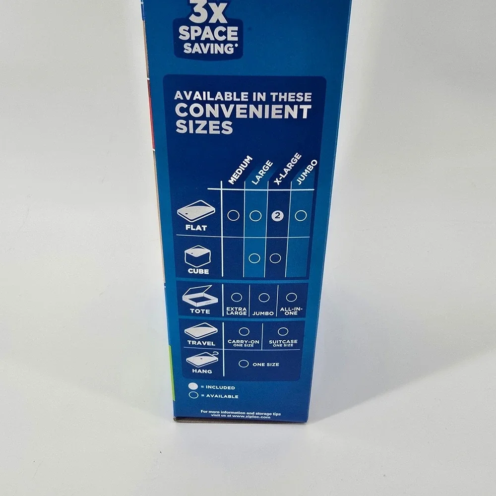 Ziploc Space Bag Compression Bags 2-Pack XL Flats Bed & Linen Flats